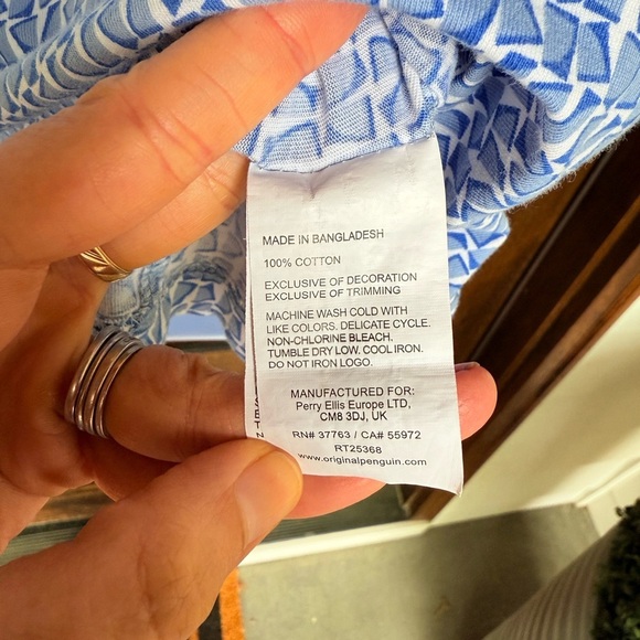 Penguin tshirt size XXL Original Penguin Geometric T-Shirts for Men blue - Picture 10 of 10